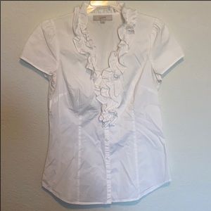 Really Cute Crisp White LOFT Cotton top